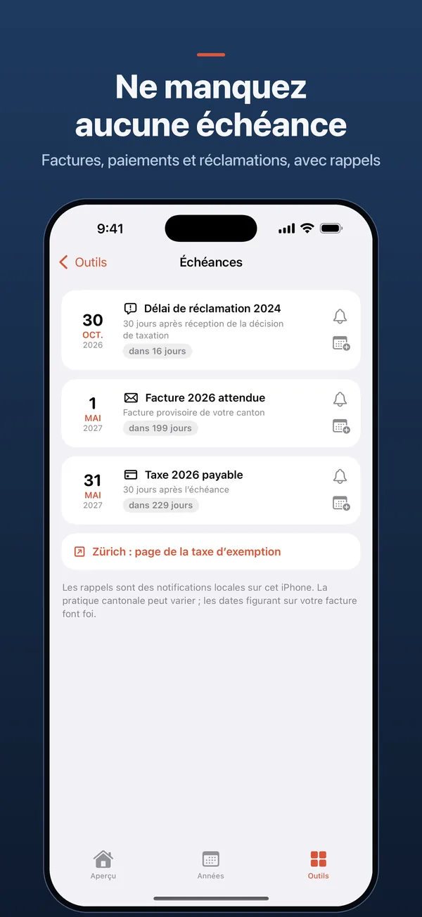 Ne manquez aucune échéance – Factures, paiements et réclamations, avec rappels