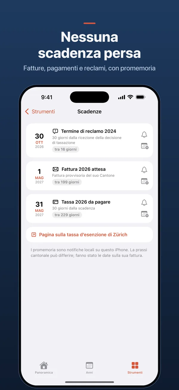 Nessuna scadenza persa – Fatture, pagamenti e reclami, con promemoria